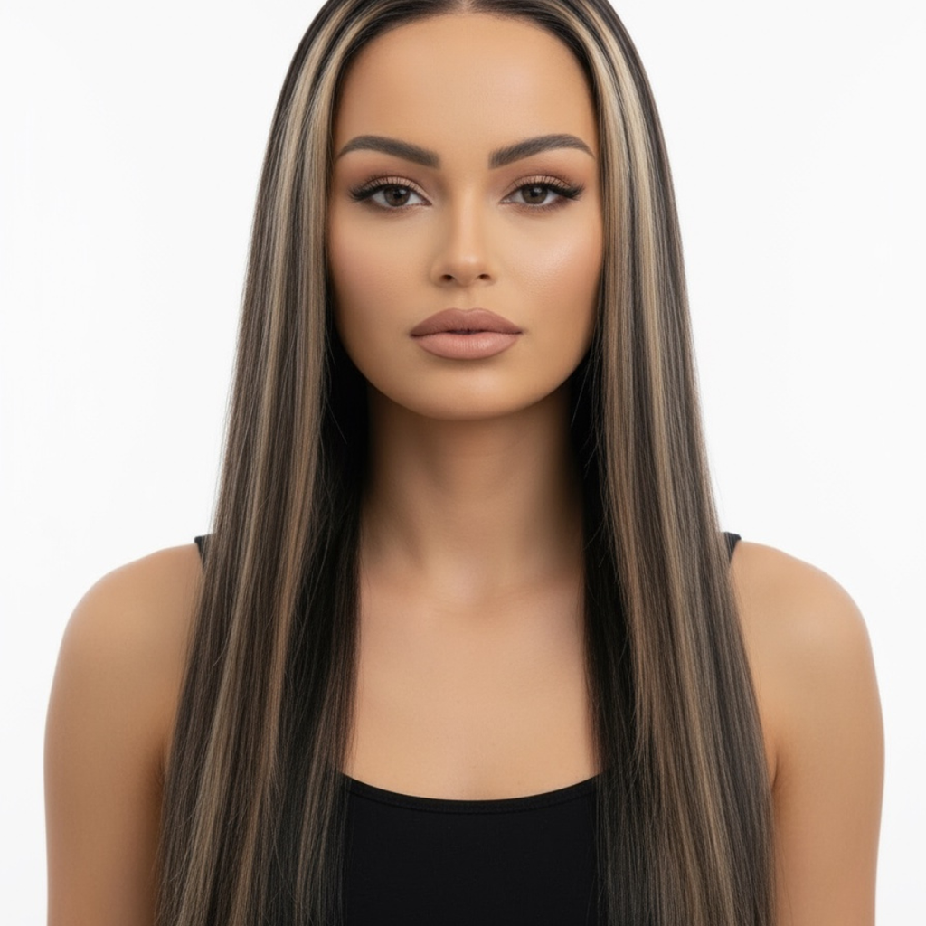 Miss Balayage Human Blend Wig – 24”