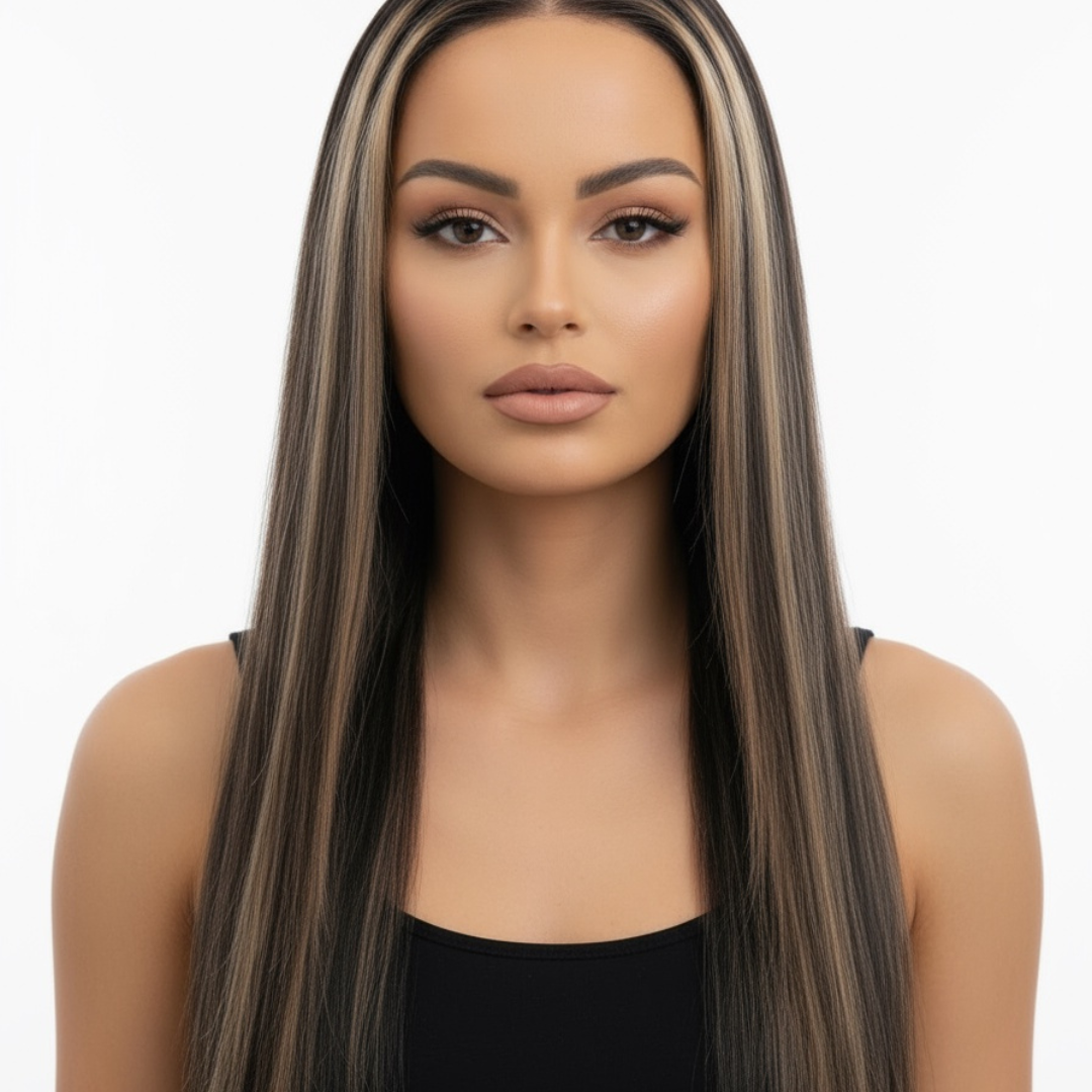 Miss Balayage Human Blend Wig – 24”