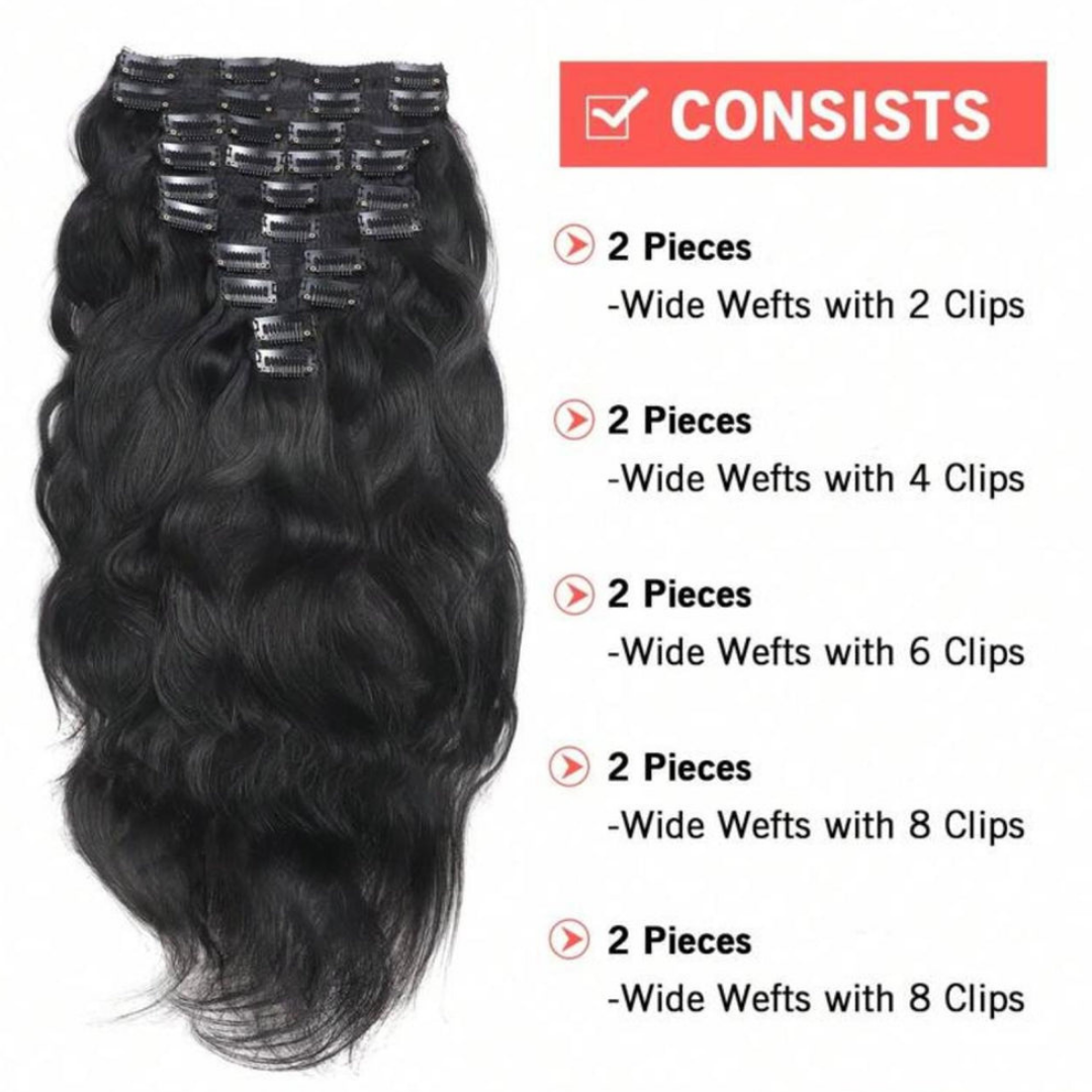 10-Piece Luxury Human Hair Clip-In Extensions