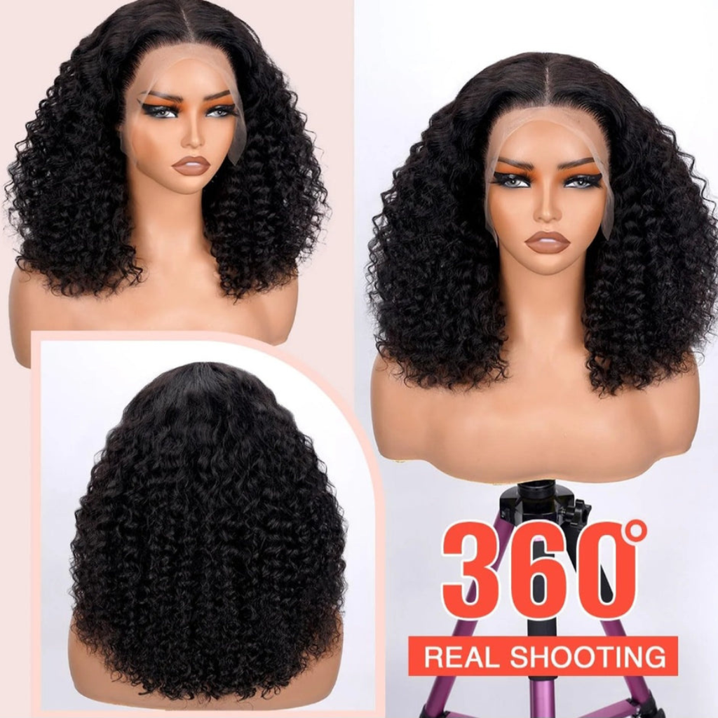 5*5 glue-less curly wig human hair