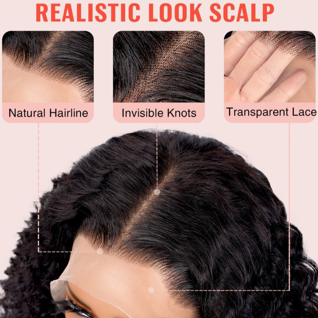 5*5 glue-less curly wig human hair