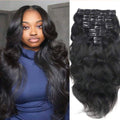 Black Wave Human Hair Clip-In Extensions